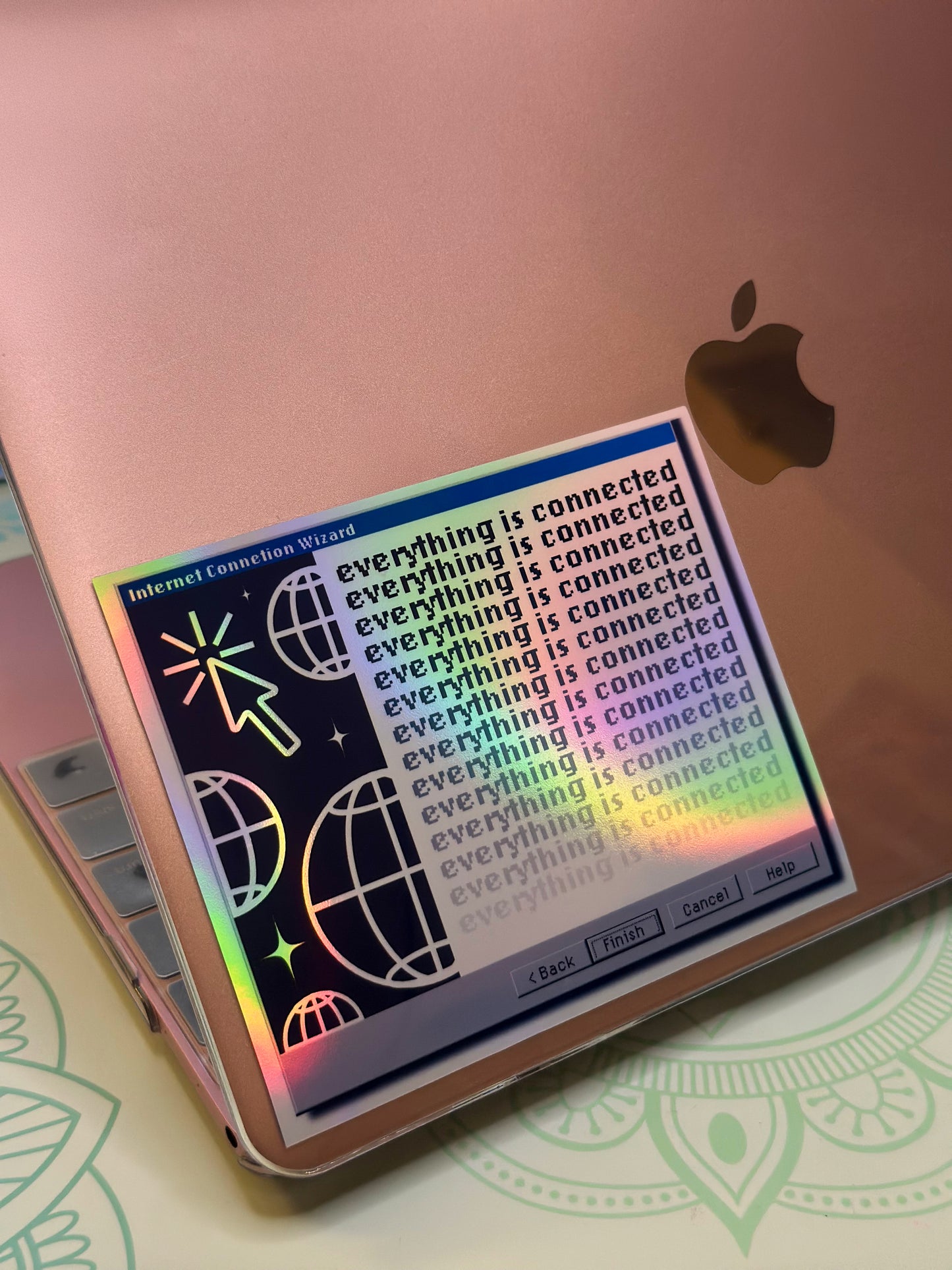 Everything is Connected | 90s Retro Computer Error Sticker | Y2K Holographic Vinyl Sticker