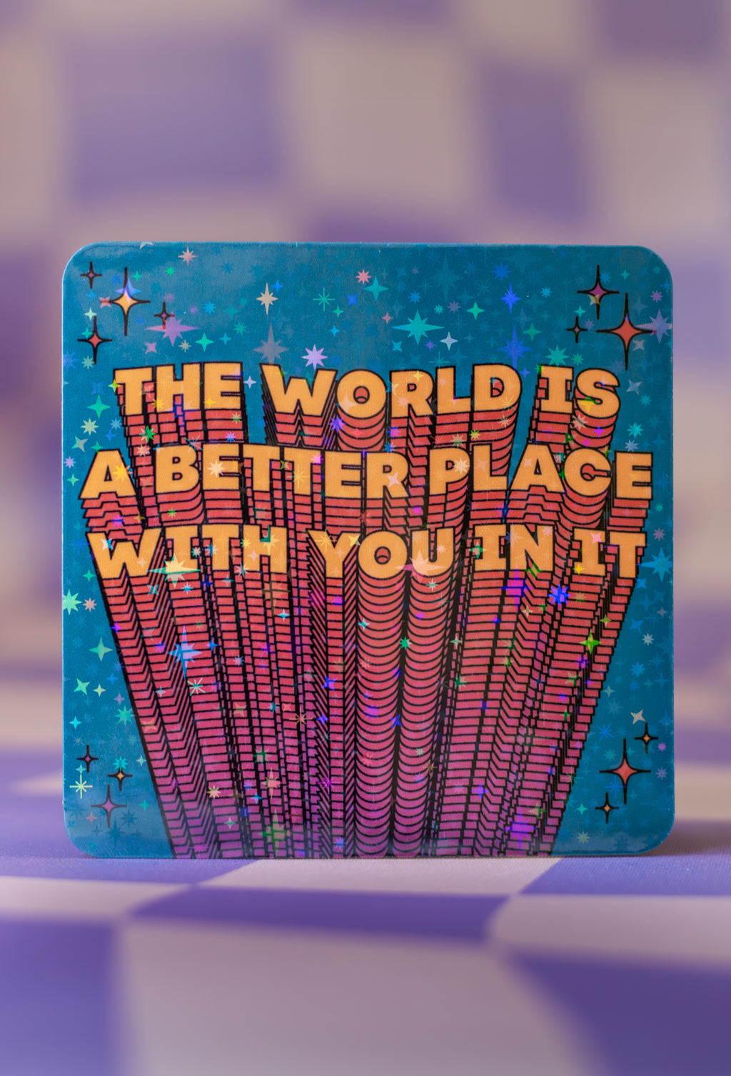 Holographic Sticker | Psychedelic Optical Illusion Vinyl Decal (3x3 Inch)