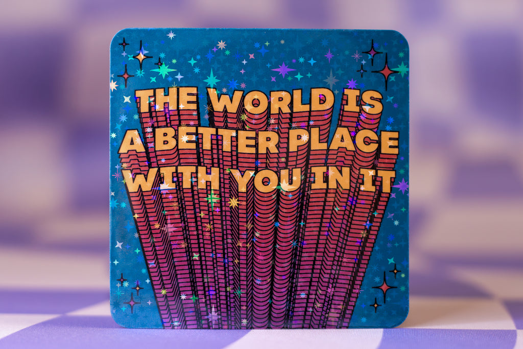 Holographic Sticker | Psychedelic Optical Illusion Vinyl Decal (3x3 Inch)