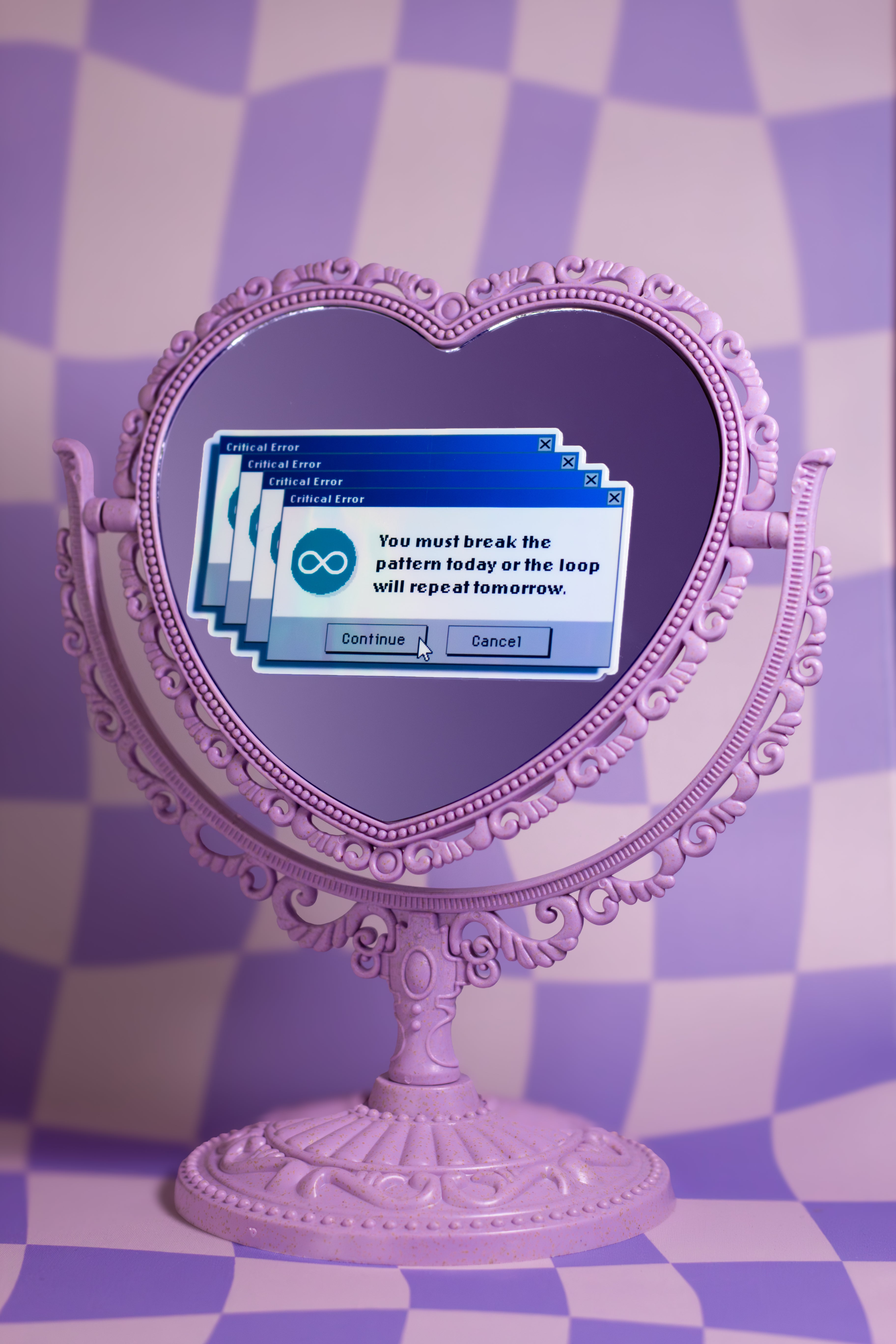 90s Windows Error Holographic Sticker | Retro Y2K | You Must Break The Pattern Today Decal