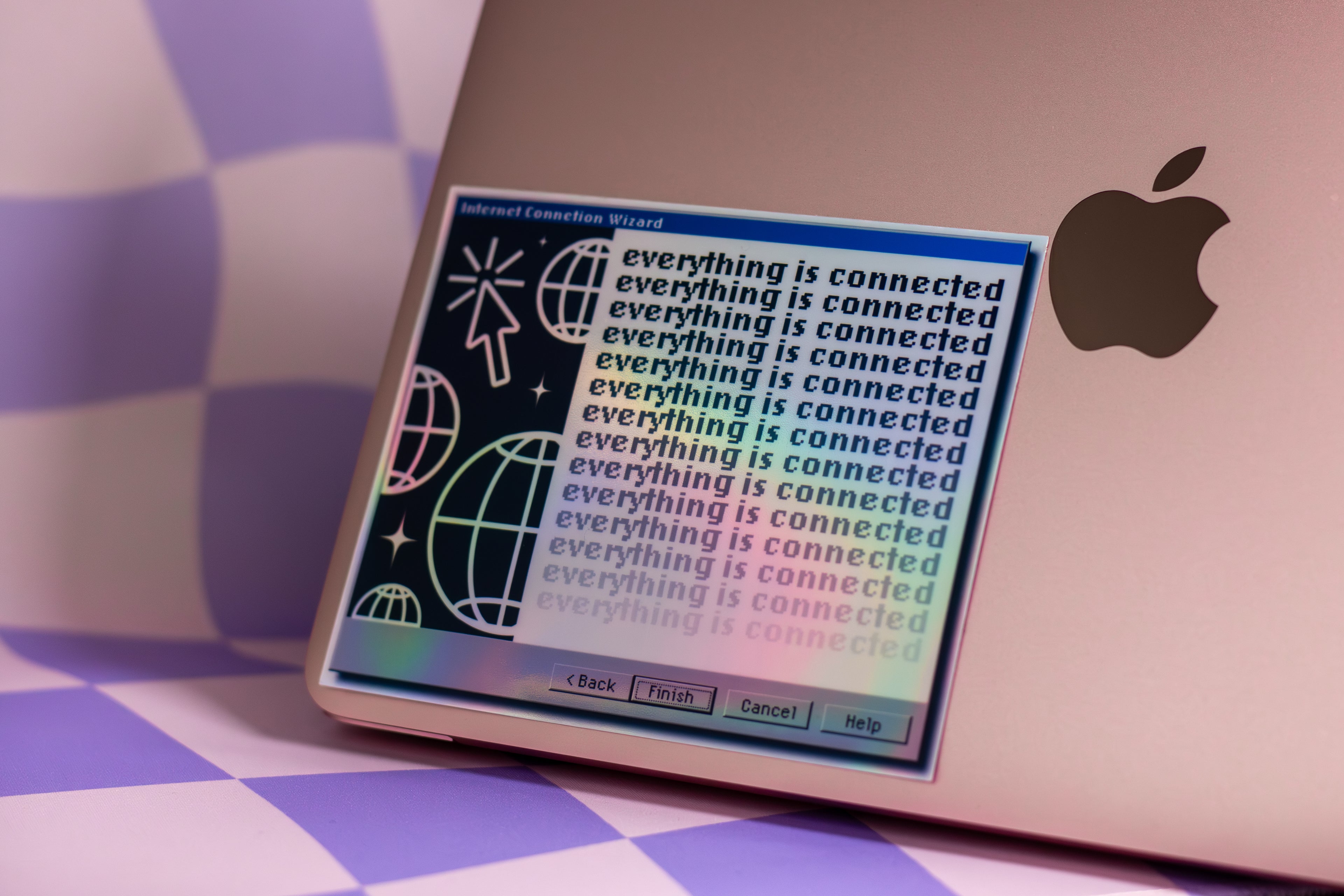 Everything is Connected | 90s Retro Computer Error Sticker | Y2K Holographic Vinyl Sticker