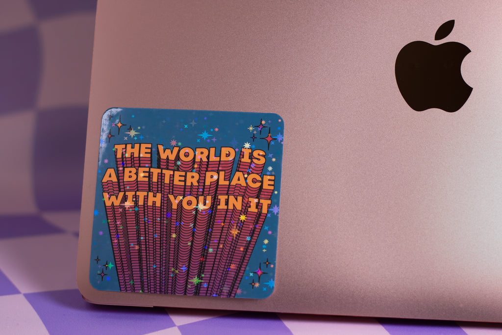 Holographic Sticker | Psychedelic Optical Illusion Vinyl Decal (3x3 Inch)