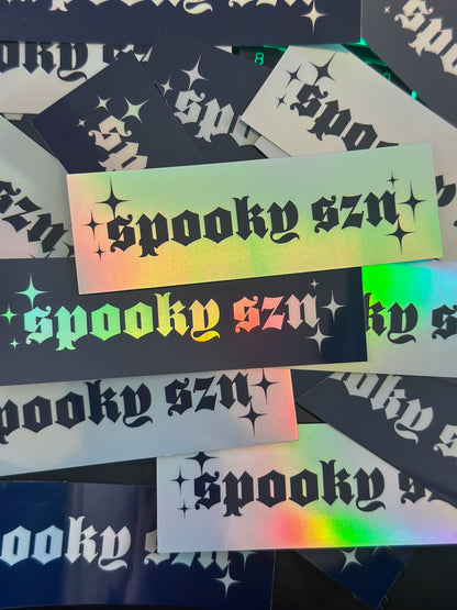 Holographic 'Spooky SZN' Sticker 2-Pack: Y2k Halloween Vinyl Decals