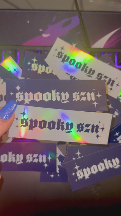 Holographic 'Spooky SZN' Sticker 2-Pack: Y2k Halloween Vinyl Decals